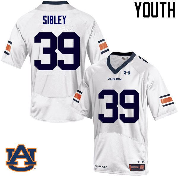 Youth Auburn Tigers #39 Conner Sibley College Football Jerseys Sale-White